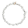 Sterling Silver Heart Bracelet With Sterling Silver Diamond-cut Components