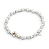 Sterling Silver Heart Bracelet With Sterling Silver Diamond-cut Components