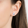 Puces, Agate Bleue Dentelle, Or Blanc