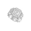 D-Vibes emerald-cut ring D-Vibes Multi-Row white gold and diamond ring