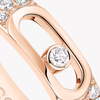Move Joaillerie pavé wedding band, small model Move Joaillerie diamond wedding ring in pink gold