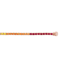  Coloured stones line bracelet in 18k pink gold
