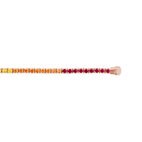 Bracelet ligne pierres de couleurs or rose 750/1000e