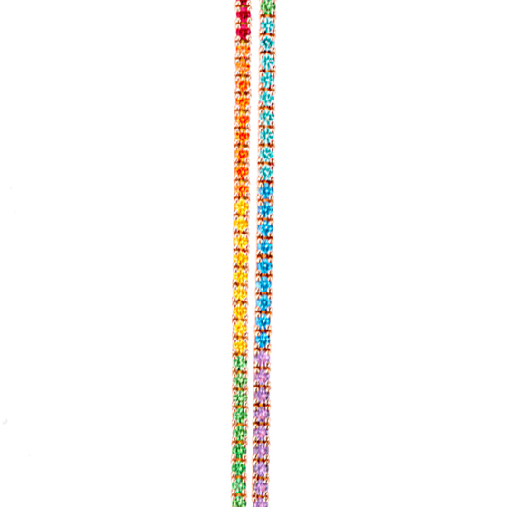 Bracelet ligne pierres de couleurs or rose 750/1000e