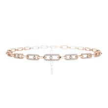  Move Link Multi Choker Pink Gold Diamond Necklace