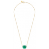 Collier Or Jaune Coussin Oversize Agate Verte