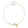 Bracelet, White Agate, Yellow Gold