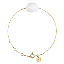  Bracelet, White Agate, Yellow Gold