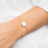Bracelet, White Agate, Yellow Gold