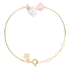 Bracelet, Mother Of Pearl, Pink Quartz, Diamonds, Yellow Gold