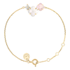 Bracelet, Quartz Rose, Diamants, Nacre Blanche, Or Jaune