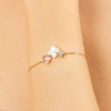 Bracelet, Mother Of Pearl, Pink Quartz, Diamonds, Yellow Gold