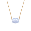 Collier, Agate Bleue Dentelle, Or Jaune