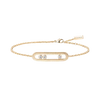 Move Classique chiseled bracelet, large model Move Classique diamond bracelet in chiselled yellow gold