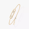 Move Classique chiseled bracelet, large model Move Classique diamond bracelet in chiselled yellow gold