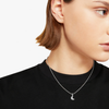White Gold & White Diamond Moon Charm