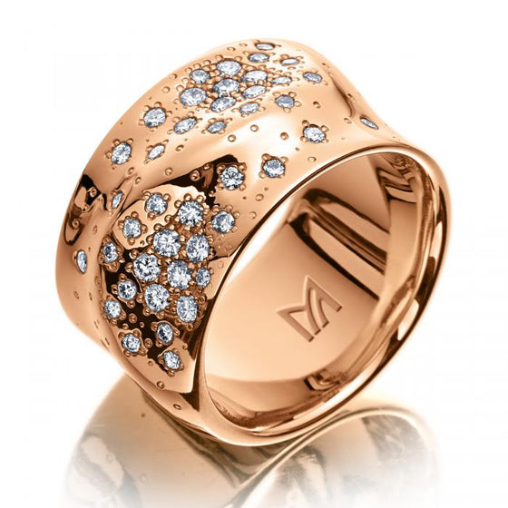 Meister 18kt rose gold ring with diamonds
