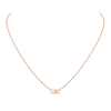 Move Uno necklace, mini model Move Uno bracelet in 18-karat rose gold, motif set with a moving brilliant-cut diamond in the center.