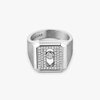 Move Titanium pavé signet ring Natural Titanium Diamond Ring