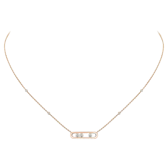 Baby Move Pink Gold Diamond Necklace