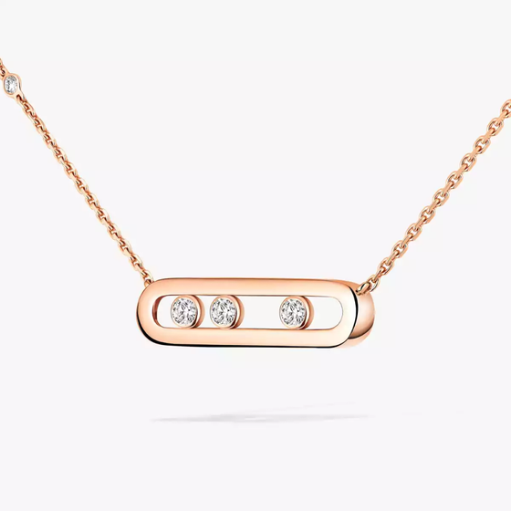 Baby Move Pink Gold Diamond Necklace