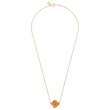  Golden Sunstone Clover Yellow Gold Necklace