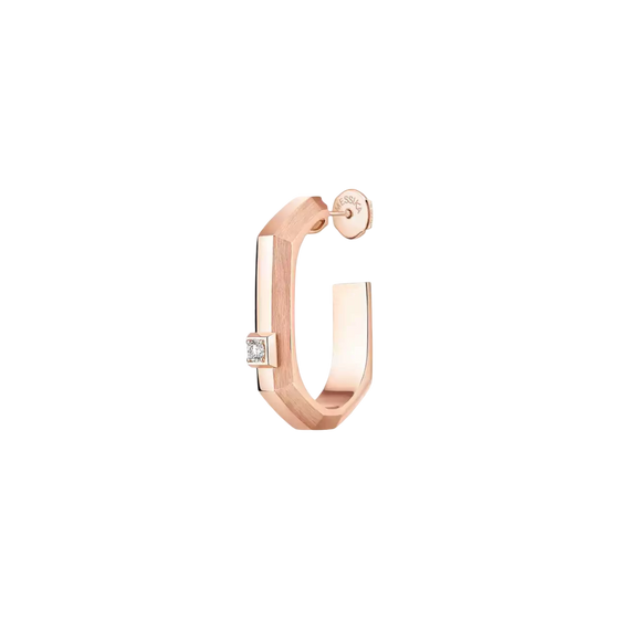 Moderniste single hoop earring SM Pink Gold Diamond Earrings