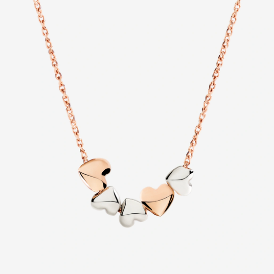 Rose Gold & Silver Heart Necklace