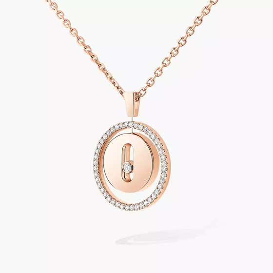 Lucky Move SM Pink Gold Diamond Necklace