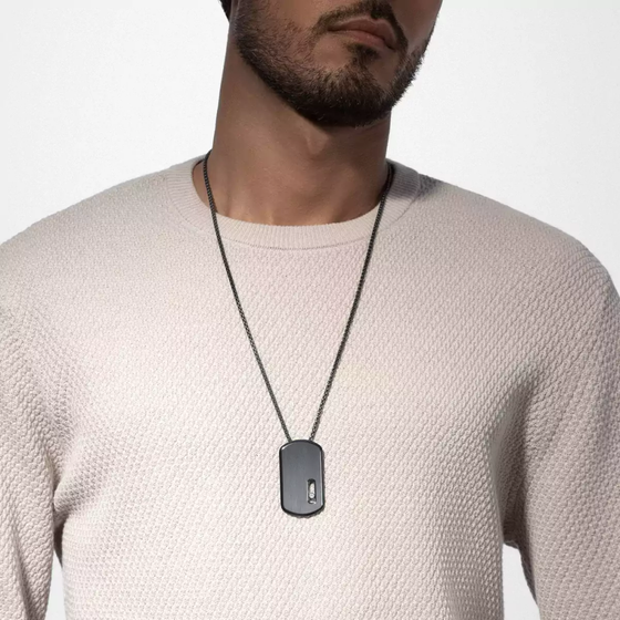 Move Titanium Graphite LM Pendant Necklace Graphite Titanium Diamond Necklace