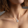 Necklace, Mini Mother Of Pearl, Diamonds, Yellow Gold