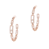 Créoles Move Link MM Boucles d'oreilles Diamant Or Rose