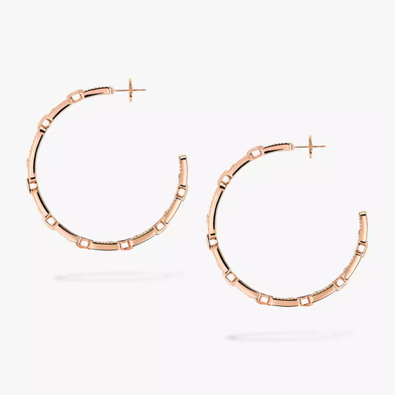 Move Link MM Hoop Earrings Pink Gold Diamond Earrings