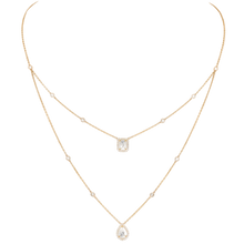  Yellow Gold Diamond Necklace My Twin 2-Row 0.40 ct x 2