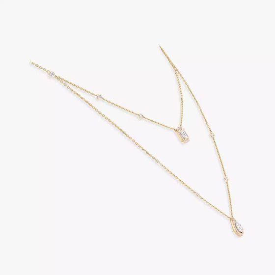 My Twin 2-Row 0.40 ct x 2 Yellow Gold Diamond Necklace