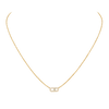 Collier Move Uno pavé, mini modèle Collier Move Uno en or jaune 18 carats, motif serti de diamants taille brillant et d'un diamant mobile en son centre.