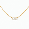 Collier Move Uno pavé, mini modèle Collier Move Uno en or jaune 18 carats, motif serti de diamants taille brillant et d'un diamant mobile en son centre.