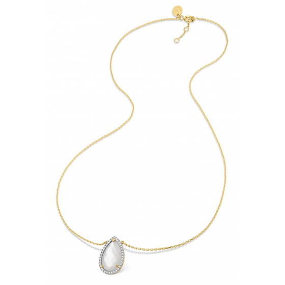 Mother Of Pearl And Diamonds Yellow Gold Alma Necklace