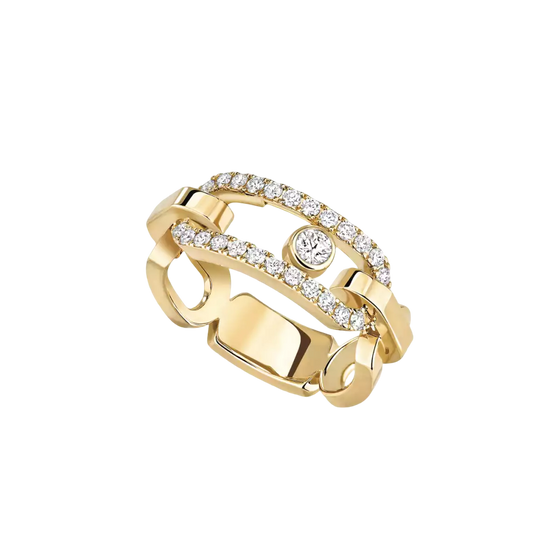Move Link Yellow Gold Diamond Ring