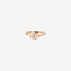 Bague Fleur Or Rose, Émail & Diamant