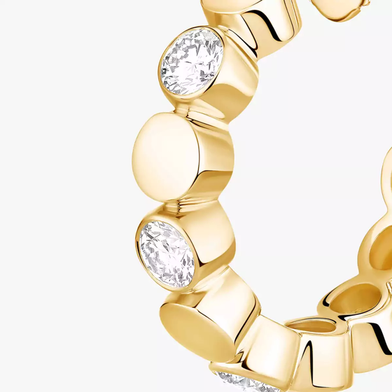 D-Vibes Mini Hoop Earrings Yellow Gold Diamond Earrings