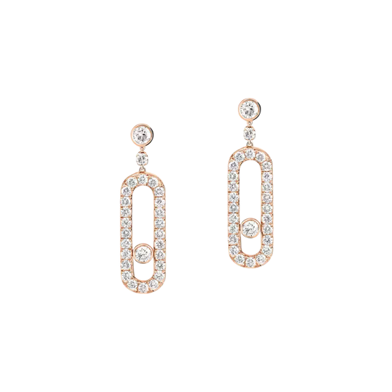 Move Uno Stud Pink Gold Diamond Earrings