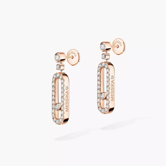 Move Uno Stud Pink Gold Diamond Earrings