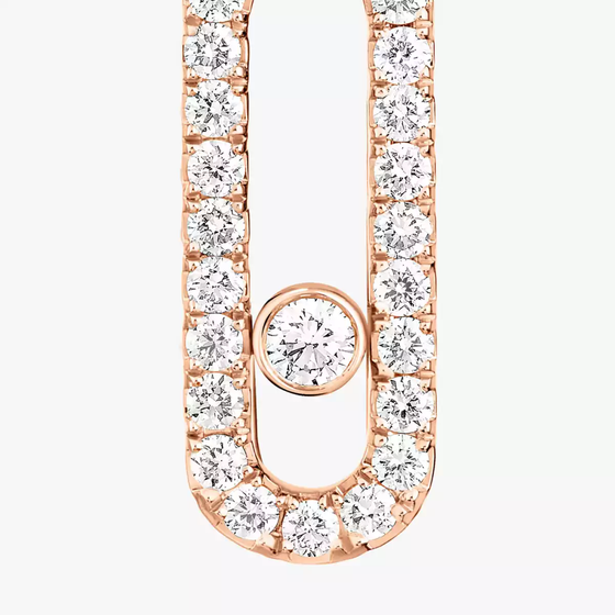 Move Uno Stud Pink Gold Diamond Earrings