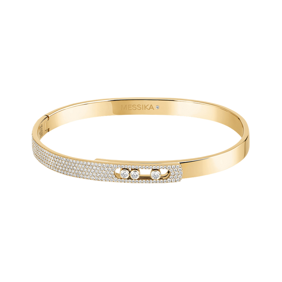 Move Noa Semi Pavé Bangle SM Yellow Gold Diamond Bracelet