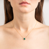 Necklace, Mini Green Agate, Diamonds, Yellow Gold
