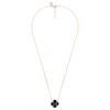 Onyx And Diamonds Rose Gold Victoria Lys Necklace