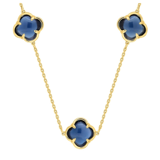 Necklace, Topaz Blue London, Yellow Gold