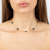 Collier, Topaze Blue London, Or Jaune