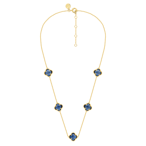 Necklace, Topaz Blue London, Yellow Gold